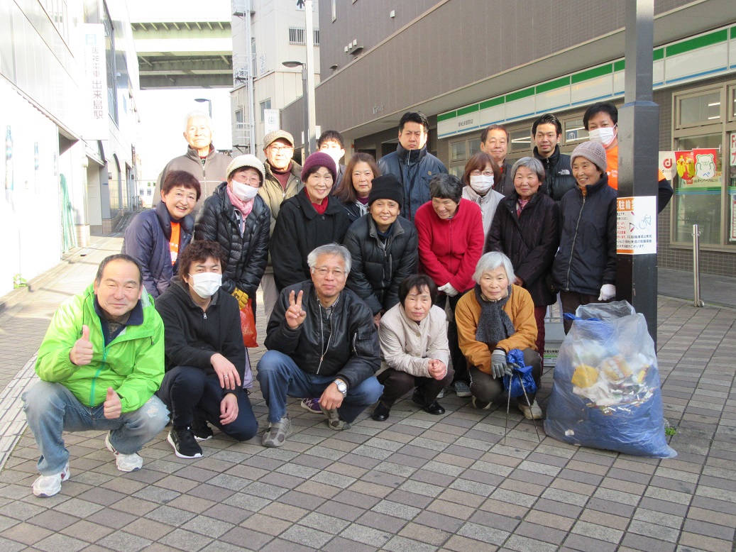 2月19日（水）毎月恒例の出来島商店会主催クリーン活動