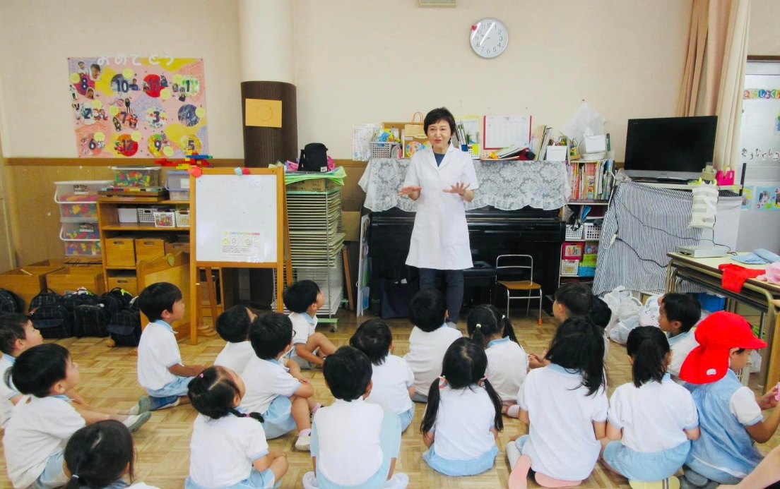 認定こども園光の園幼稚園での手洗い指導